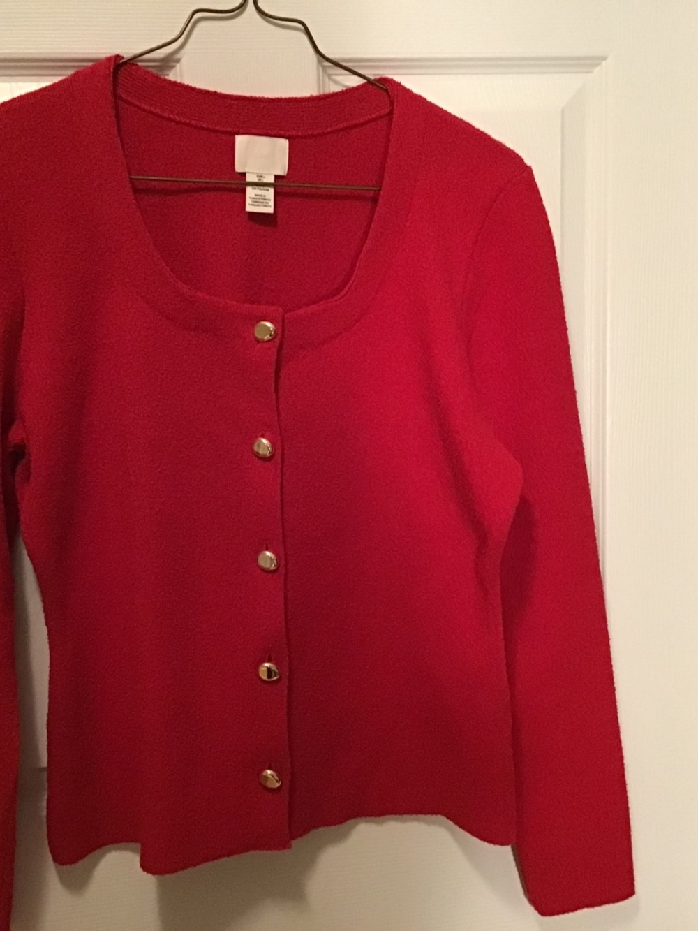 H&M textured red cardigan